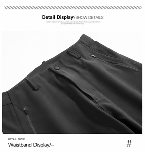 Pantaloni Neri da Uomo all'Ingrosso, Vestibilità Comoda, Antistatici, Idrorepellenti, Elasticizzati con Tasche con Zip per Viaggi e Ufficio - Product Image 3