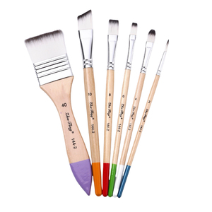 Zhuting 6 pièces Nylon cheveux acrylique peinture pinceau ensemble conception de forme différente pour les débutants <span class=keywords><strong>aquarelle</strong></span> peinture noir OEM Art fournitures - Product Image 1