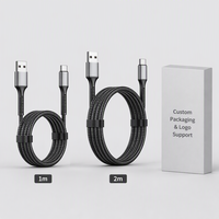 Cable de Carga Rápida USB Tipo-C de 60W, 2M/6 pies, Trenzado de Nailon Resistente, Conductor de Cobre Puro, PD para Computadora, Impresora y Auriculares