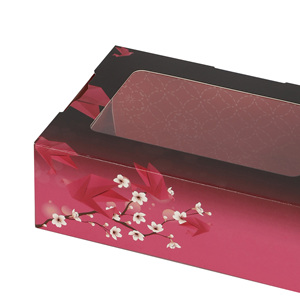 Caja de Embalaje de Papel con Diseño de Sakura de Lujo, con Ventana Transparente, Fabricante de Vietnam, Certificado FSC, Proveedor de Cajas de Grado Alimenticio - Product Image 5
