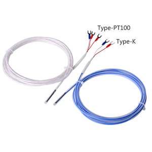 PT100 RTD bốn Fluor k loại cặp nhiệt điện cảm biến nhiệt độ thăm dò không thấm nước chống ăn mòn axit và kiềm - Product Image 1