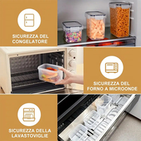Boîte de rangement carrée empilable et hermétique, idéale pour les produits secs de cuisine, les collations, les céréales et autres articles à ranger.