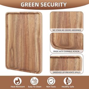 Acacia Wood <b>Tray</b> Japanese Rectangular Style Natural Color Hotel Dining Serving Plate Bread Fruit <b>Tea</b> <b>Tray</b> - Product Image 5