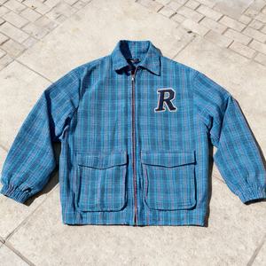 Fabricantes de Ropa RAMAX, Sudadera con Capucha y Cremallera para Hombre, Personalizada, de Felpa Francesa 100% Algodón, con Bloques de Color y Parches a Cuadros - Product Image 1