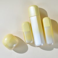Tarro de Crema Facial Acrílico Amarillo Claro de Lujo con Tapa de Plástico y Pulverizador para Loción, Crema para Ojos, Mascarilla Facial y Champú de Kinpack