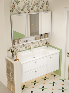 Ensemble de meubles de salle de bain sur mesure avec lavabo, miroir, <span class=keywords><strong>armoire</strong></span> murale, meubles imperméables pour hôtel, appartement - Product Image 5