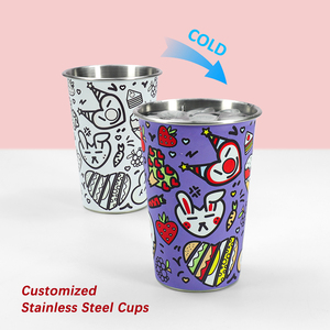 Artículo <span class=keywords><strong>de</strong></span> Regalo Personalizado, Taza <span class=keywords><strong>de</strong></span> Acero Inoxidable Mágica Reutilizable <span class=keywords><strong>de</strong></span> 500 ml (16 oz) que Cambia <span class=keywords><strong>de</strong></span> Color con el Frío, Divertida para Empresas - Product Image 1