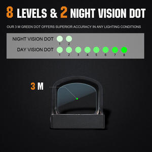 Mira Óptica Ohhunt de Alta Resistencia a Impactos, con Punto Verde de Activación por Movimiento, 3M, con 10 Niveles de Brillo - Product Image 3