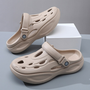 Men's <b>Clogs</b> Thick Sole EVA Outsole 3.5cm Heel Height Increasing Closed Toe Non Slip Summer Wear - Product Image 1