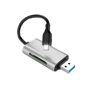 Taşınabilir hepsi bir USB 3.0 çift konektörler tip A tipi C TF S-D mikro S-D kart okuyucu yazar