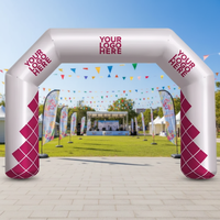 Arc gonflable personnalisé avec bannières imprimées, arc de finition de départ gonflable durable/arche gonflable