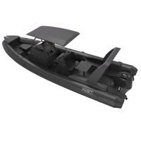 Bateau Pneumatique Semi-Rigide (RIB) de 28 pieds à Coque en Aluminium Noir, Hypalon/PVC, pour l'Océan