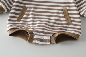 Frühling Herbst Neuer Baby-Streifenstrampler Lockerer Langarm-Babybody Baumwollkleidung Babystrampler - Product Image 6