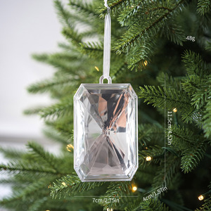 Ornamen Pohon Natal Gantung Akrilik Glitter Gem <span class=keywords><strong>Jumbo</strong></span> 5 Inci Buatan Tangan Populer untuk Dekorasi Pesta Natal/Pernikahan - Product Image 3