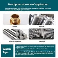 Fraise à rainurer en U à 65 degrés en aluminium, 3 lames, acier au tungstène allongé spécial, compatible CNC