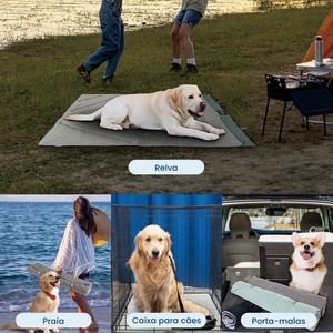 マルチシーン使用犬用ベッドメモリーフォームクール生地取り外し可能洗える滑り止め小型中型大型犬用ホームカークレート - Product Image 6