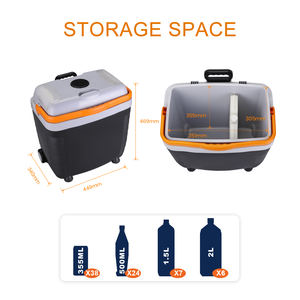 Glacière électrique portable 28L 12V à semi-conducteurs 110V 220V AC DC en PP et mousse PU avec roues et poignée pour <span class=keywords><strong>camping</strong></span>, boissons, voiture et maison - Product Image 6