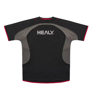 Camisetas de fútbol retro personalizadas para hombres Color Block Raglan manga corta negro Vintage Soccer Jersey Streetwear - Product Image 2