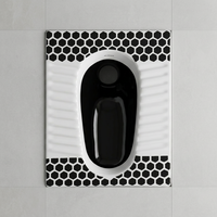 Ensemble de salle de bain design Vitrossa noir, best-seller : WC monobloc et lavabo sur pied rond en argent sterling