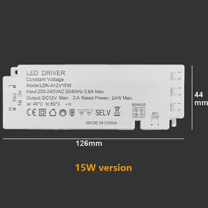 Built in quality slim led switching power supply dc 12v 24v multiple watts 15w 30w 60w 100w for led strip light