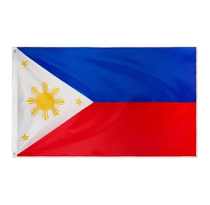 High Quality Custom Merchandise 100% Bleed Silk National Flags Street philippines flag