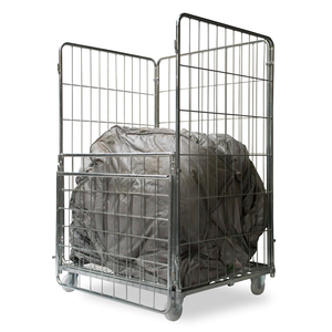 अनुकूलित सुरक्षा वियोज्य टिकाऊ 4 पक्षीय भारी शुल्क रसद तार जाल कपड़े धोने के लिए रोलिंग ट्राली गाड़ी - Product Image 2