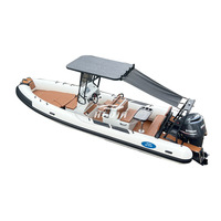 Bateau pneumatique de luxe Haide CE 23 pieds (7m) DL700 avec cabine, mini-jetski électrique, ponton gonflable, trimaran et quai flottant