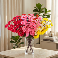 Ramas de Flores de Durazno Artificiales de Seda Hechas a Mano, Tallos Florales Realistas para Decoración de Bodas, Hogar y Eventos