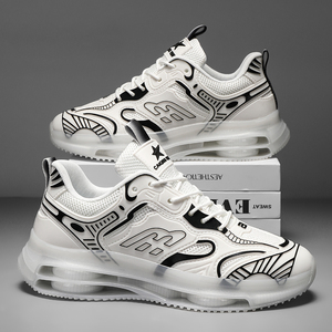 Chaussures de sport pour hommes, toutes saisons, athlétiques, coupe basse, design élégant à lacets, doublure en tissu respirant, couleur unie, antidérapantes - Product Image 4