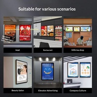Boîte à lumière LED magnétique ultra-fine, rectangle aux coins arrondis, cadre en aluminium mural, utilisation en intérieur, menu, liste de prix, publicité