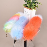 Pendentif et queue de renard en fausse fourrure extra-larges pour l'été, accessoire en fourrure écologique pour la décoration de sacs pour femmes et porte-clés de voiture
