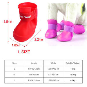 Bottes imperméables pour <span class=keywords><strong>pattes</strong></span> de <span class=keywords><strong>chien</strong></span> |   Chaussures antidérapantes en caoutchouc pour <span class=keywords><strong>chien</strong></span> pour la pluie, la <span class=keywords><strong>neige</strong></span> et la boue, chaussures protectrices pour animaux de compagnie - Product Image 4