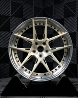 Nouvelles jantes forgées sur mesure 18-22 pouces 5x112 5x120 en 2 pièces, finition champagne doré poli, rivets, 10 branches, alliage 25 mm pour Audi Tesla