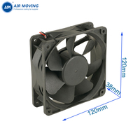 Ventilateur sans balais 12V CC AM12038H12S, 120x120x38mm, roulement à manchon, pales en plastique, haut débit d'air, silencieux, OEM/ODM, électrique, fourni par l'usine