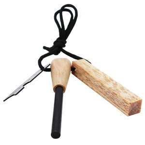 ที่จุดไฟสำหรับเอาตัวรอดกลางแจ้ง ด้ามไม้เฟตวูด พร้อมที่ขูดไฟ - Product Image 3