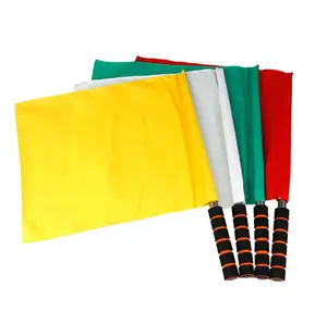 Bandera de árbitro deportivo, mangos de esponja de acero inoxidable, banderas de señal de comando para fútbol, voleibol, pista de fútbol