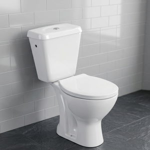 New Arrived Two Piece Ceramic Toilet Floor Mounted Dual Flush Cyclone Flushing P <b>Trap</b> WC Set - Product Image 1