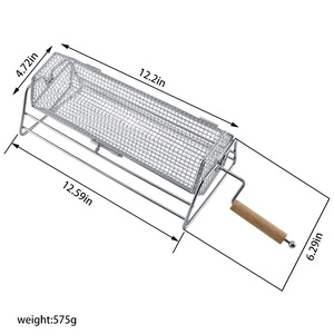 Accesorios para <span class=keywords><strong>Barbacoa</strong></span> de Alta Resistencia, Cesta Giratoria Extraíble para Asar al Aire Libre - Product Image 2