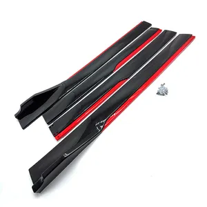 Universal Car Side Bumper Faldas Laterales De Side Skirts Body Kit Lower Side Bottom Line Extensions Lip ABS Sports 2.4M 240cm