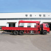 Grue mobile hydraulique montée sur camion Dongfeng de 12 tonnes à flèche droite, certifiée CE pour la construction et le levage