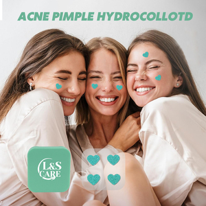 4 toppe colorate <span class=keywords><strong>Per</strong></span> foglio a forma di cuore brufolo di <span class=keywords><strong>Acne</strong></span> Patch con custodia in plastica con specchio - Product Image 4