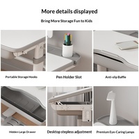 Ensemble chaise et bureau d'étude pour élèves du primaire, design moderne et minimaliste, table réglable en hauteur