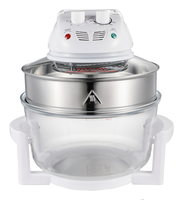 Four Halogène 10-20L avec Bol en Verre, Friteuse à Air Chaud, Cuiseur Turbo Multifonction, Cuisson Saine Sans Huile, Faire Cuire, Rôtir, Griller