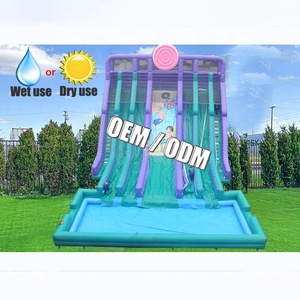 20 ans personnaliser 4 voies <span class=keywords><strong>toboggan</strong></span> gonflable avec <span class=keywords><strong>piscine</strong></span> pour adultes ou enfants - Product Image 1