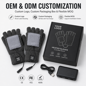 Gants en tricot chauffants USB avec coussinets chauffants amovibles, fermeture auto-agrippante, poignets côtelés et alimentation 5V pour un confort quotidien - Product Image 4