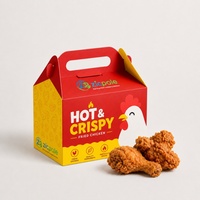 Boîte en carton kraft biodégradable imprimée sur mesure en gros, emballage pour frites à emporter, restauration rapide
