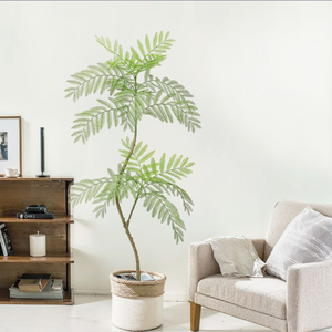 Pohon Jacaranda Palsu 110cm dalam <span class=keywords><strong>Pot</strong></span> Plastik Hitam untuk Dekorasi Ruang Tamu Rumah Modern Kantor. - Product Image 2