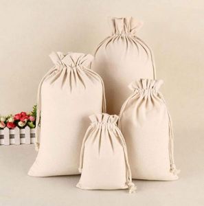 กระเป๋าผ้าแคนวาสสีพื้นแบบขายส่ง ชุดกระเป๋าหิ้วแบบกำหนดเอง พร้อมเชือกผูก ป้องกันสิ่งแวดล้อม - Product Image 3