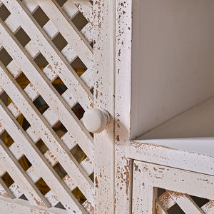 Meuble TV en bois massif fait main, durable, avec portes, couleur blanche, pour salon, appartement ou ferme - Product Image 5