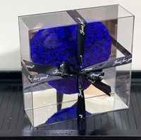 Boîte Cadeau de Luxe pour Mariage, Décoration en Forme de Cœur, Roses au Toucher Réel, Fleurs Préservées Effet Miroir pour Décoration